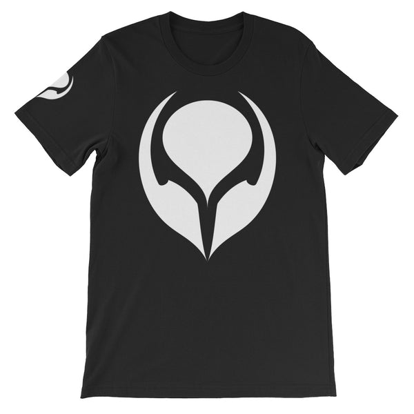 Camiseta unisex de manga corta en blanco y negro